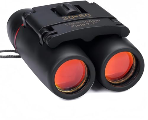 Portable 30x60 mini Binoculars, Lightweight Foldable Field Glasses, Wide View Angle Binoculars for Adults Kids Bird Watching,Opera Concert, Travel, Hiking, Outdoor Scenery, Football Game