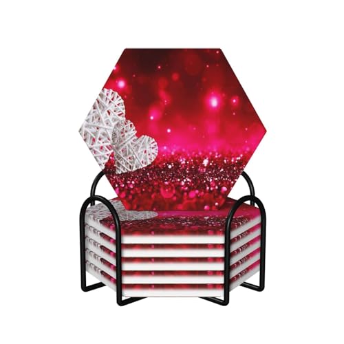 Dessous de verre en céramique avec support en métal et liège absorbant - 2