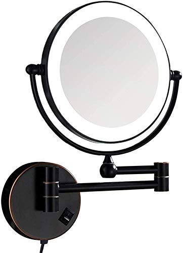 Miroir de rasage mural extensible JCAKES 5X avec prise intégrée