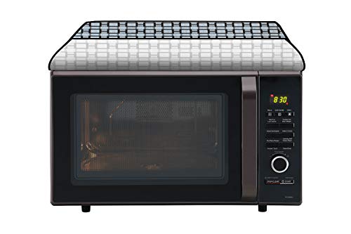 Image of Stylista Microwave Oven Cover for Panasonic 27 L Convection NN-CT645BFDG Lattice Pattern Grey