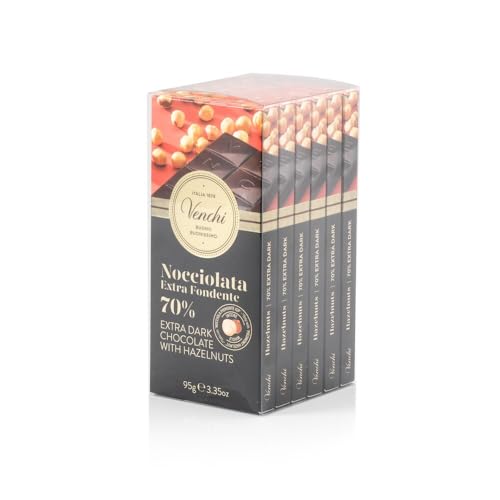 Venchi - Kit di 6 Tavolette Nocciolate Fondenti 70%, 600