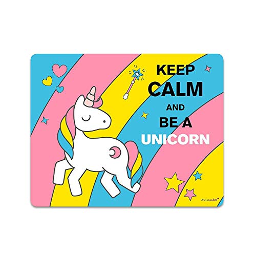 Tapis de souris Unicorn Keep Calm and be a Unicorn I dv_145 I 24 x 19 cm I tapis de souris mignon rectangulaire antidérapant avec motif licorne Cover