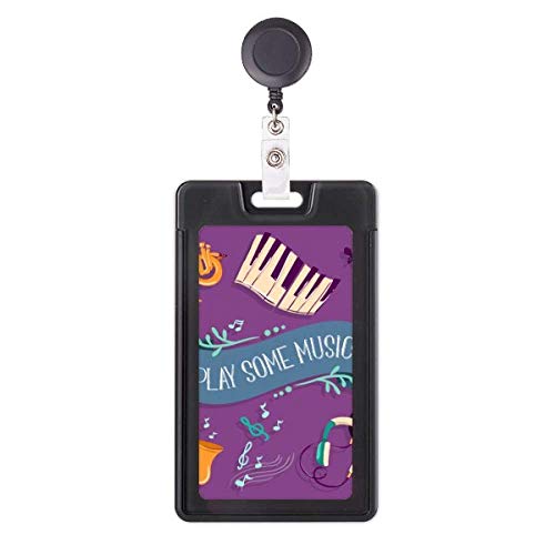 Porte-badge rétractable piano électrique avec clip rotatif durable