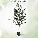 Zestaw 2 sztucznych drzew oliwnych o wysokości 150 cm, sztuczne rośliny z realistycznymi owocami i mchami, doniczka z cementu, liście z tkanin wielokolorowych, sztuczne drzewo do salonu, sypialni