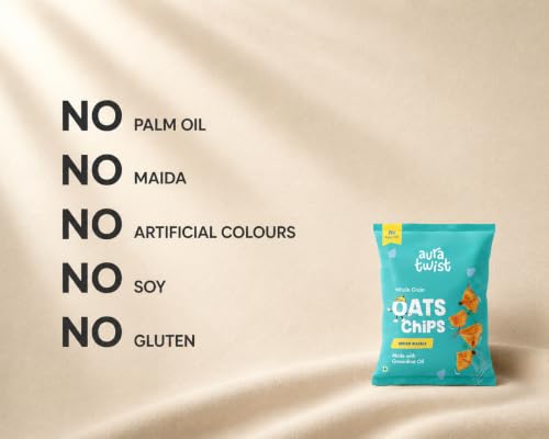 Image of Aura Twist Oats Chips Combo, Pack of(3+3)| High Protein & High Fiber Snack | No Palm Oil, No Maida | Indian Masala & Cream & Onion