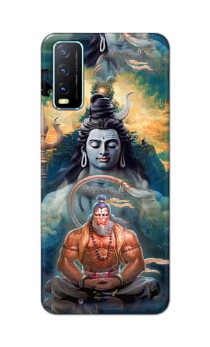 Image of PRINTFIDAA Printed Hard Back Cover Case for Vivo Y20 | Y20 2021 | Y20i | Y20s | Y20G | Y20SG | Y20T | Y12s | Y12G Back Cover (Lord Shiva and Hanuma) -112