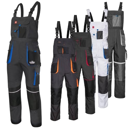 Art.Master Latzhose Herren CLASSIC Anthrazit Blau Größe 58 - Bund mit Stretch, Kniepolstertaschen - Arbeitskleidung für Männer im Handwerk, Lager, Industrie oder Bau - Robuste Arbeitshose