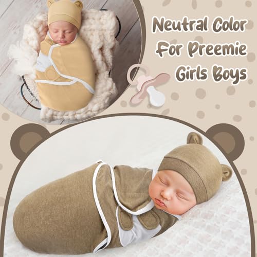 Image of Buryeah 4 Pack Preemie Swaddle Blanket Wrap Set