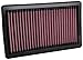 K&N High-Flow Original Lifetime Engine Air Filter: Increase Power: Premium, Washable: Compatible with 2020-2023 JEEP: Gladiator, Wrangler JL, 33-5106