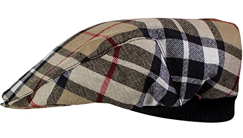 Casquette plate élastique contre le vent style tartan écossais