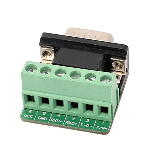 Aexit DB9 D-SUB 9 pines macho a terminal de 6 posiciones miniatura 2