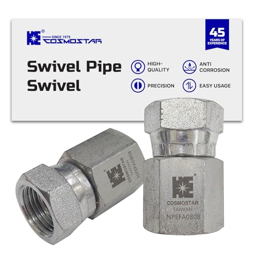 Image of Cosmostar 1 /2 inch NPTF Female x 1 /2 inch NPSM Swivel Pipe Swivel, Hydraulic Adapter