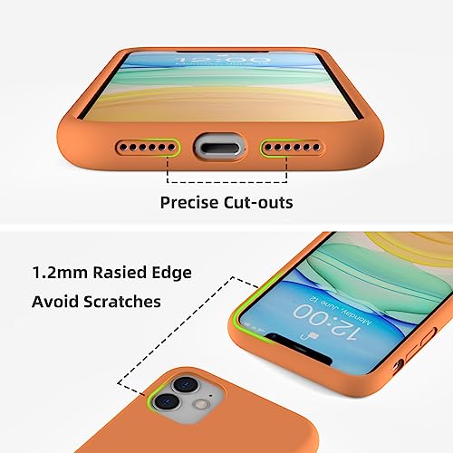 Coque iPhone 11 en silicone liquide orange avec doublure microfibre - 2