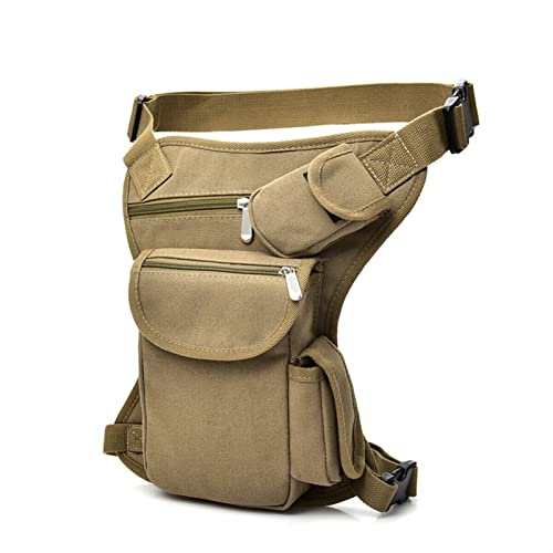 DOBRVVGT Leg Bag,Thigh Bag,Drop Leg Bag Men's Women's Waist Bag Oxford Outdoor Unisex Drop Leg Bag Bag Thigh Bag Belt Sport Running Bag(Khaki)