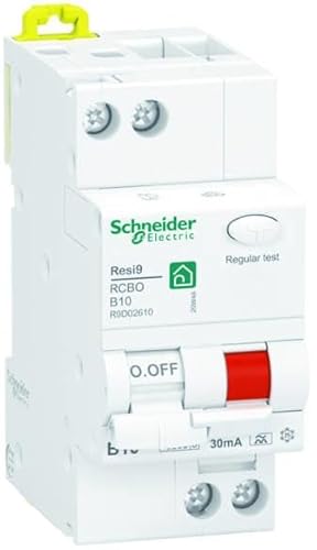 Schneider Electric R9D02610 FI/LS-omkopplare Resi9 1P+N, 10A, B-Char., 30 mA, typ A, 10 kA