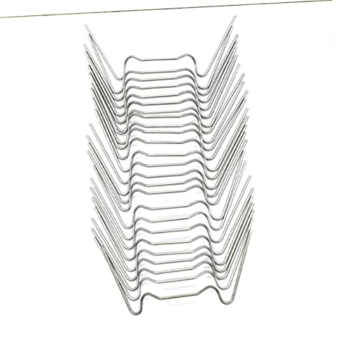 Mipcase paquete de 100 estacas de jardín en forma de W de acero inoxidable para uso exterior miniatura 3