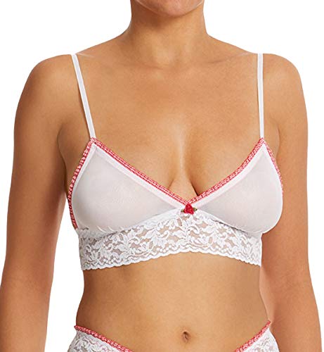 Gingham Ruffle Bralette Hanky Panky White SM en maille exclusive