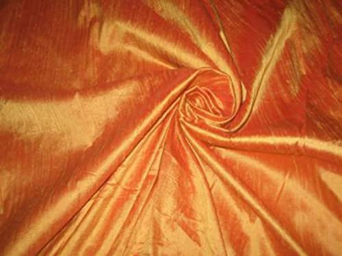 Soie dupioni orange 54" pour confectionner des rideaux occultants et de la décoration