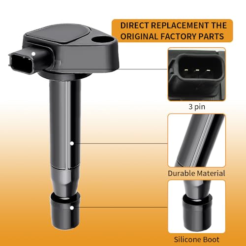 Image of 6PCS UF242 Ignition Coil Pack with Spark Plugs Compatible with 1999-2010 Acura CL EL MDX RL TL Honda Accord Civic Odyssey Pilot Ridgeline Saturn Vue V6 3.2L 3.5L L4 1.7L 3.0L