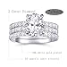 AONED Wedding Ring Engagement Ring Set For Women Bridal Sets Fake Faxu Engagement Wedding Cubic Zirconia Oval Cz Ring For Women Silver Engagement Ring Set Promise Rings For Her 3pcs, Size 9