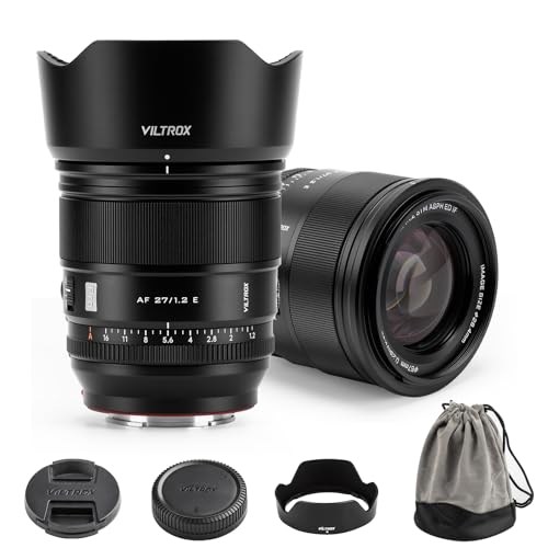 VILTROX Pro 27mm f/1.2 E Mont Lens for Sony Lens, Mirrorless Autofocus APS-C Portrait Lens for Sony E-Mount Cameras A7II A7RII A7SII A7SIII A7III A7IV A7RV A9 A9II FX3 FX6 ZVE1 A6600 A6500 A6400 A6100