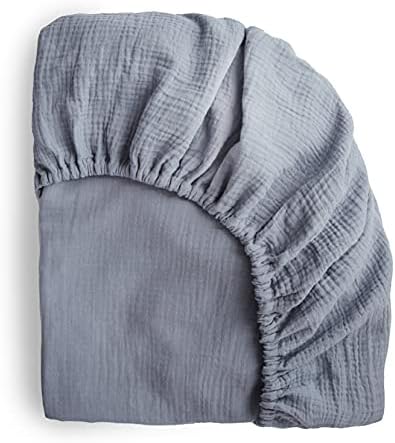 mushie Extra Soft Muslin Fitted Crib Sheet | 28"x 52" (Tradewinds)