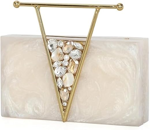 TZ HANDICRAFT Resin Clutch Bag Hand Bag Acrylic Clutches for With Brass Handal and pocut looks Women Bridal Clutches for W...