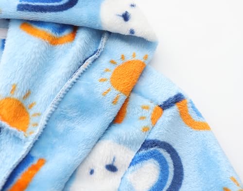 Image of Kids Hooded Bathrobe Girls Soft Plush Hooded Flannel Pajamas Sleepwear Boys Spa Robe