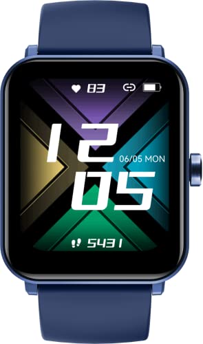 Image of GOQii Smart Vital MAX 1.69'' HD Full Touch, Smart Notification, IP68, Smart Watch for Smart Phones with SpO2, HR, Sleep Tracking & Multi Sports Mode with 3 Months Personal Coaching - Blue