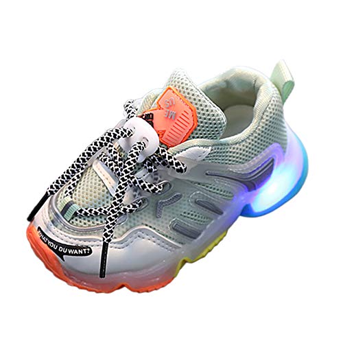 WFRAU Kinder Brief Klettverschluss PU Sneaker Baby Anti-Rutsch LED Karneval Atmungsaktiv Mode Party Schuhe Sportschuhe fürs Jungen Mädchen,Kleinkind Atmungsaktiv Outdoor Turnschuhe Laufschuhe Cover