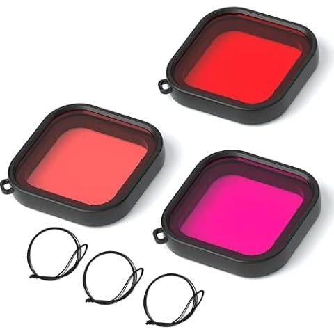 FitStill Dive Filter 3-Pack for GoPro Hero8 Waterproof Housing Case,Enhances Colors for Various Underwater Video and Photography Cover