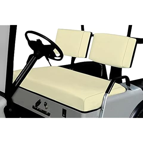 Bar Stool Covers 4 Less EZGO Marathon Golf Cart Front Seat Cover Replacement Set Made with Premium Marine Grade Vinyl - Staple On Installation (Off White) Cover