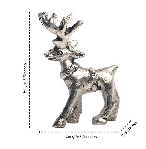 Wonder Care Standing Reindeer Figurines for Christmas Decorations Home Decorations for Living Room Christmas Table Decor & Decor for Shelves (Silver) - Image 2