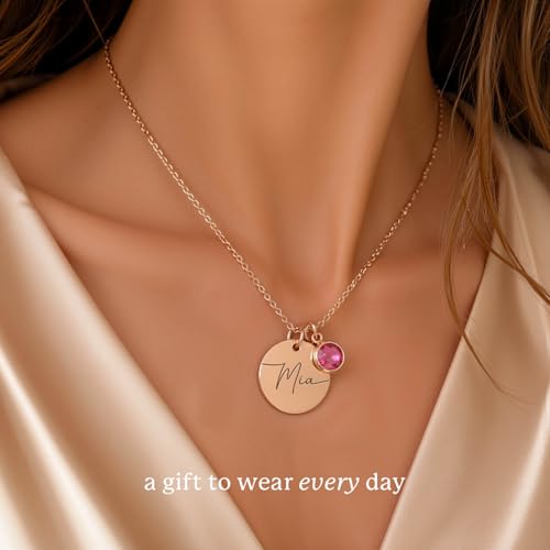 Custom Name Necklace with Birthstone for Women - Personalized Gift - Custom Birthday Gifts for Women, Mom, Grandma, Mama - Customized Name Plate Necklaces for Her - Jewlery Birthstone Charm - Image 5