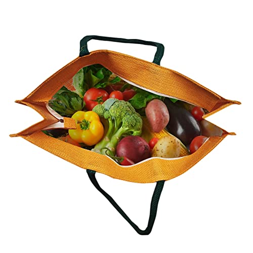 Image of Mats Avenue Hand Crafted Extra Large Jute Shopping Bag Multi Purpose for Shopping Travel, Picnic and Many More 50X44X15 CM Color May Vary