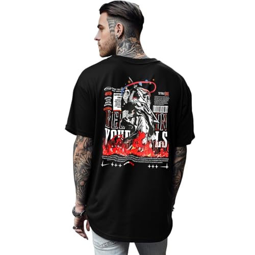 Camisa Camiseta Oversized Streetwear Genuine Grit Masculina Larga 100% Algodão 30.1 Angel - Preto -