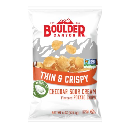 Image of Boulder Canyon Thin & Crispy Cheddar Sour Cream Potato Chips, 6 OZ