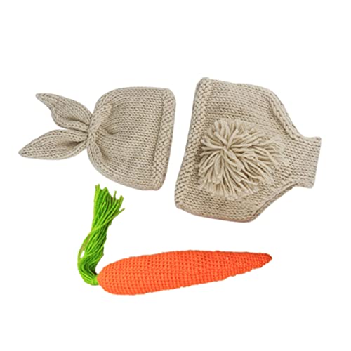 KOMBIUDA 1 Set children's photography clothing newborn bunny outfit photo costume for baby knitted photography outfits baby photo props clothes baby knit yarn baby boy to weave boy girl