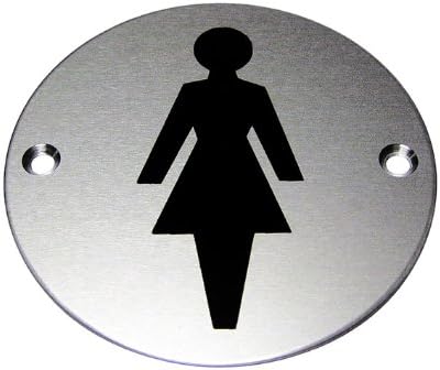 76mm Ali diam female toilet door sign C-W screw holes