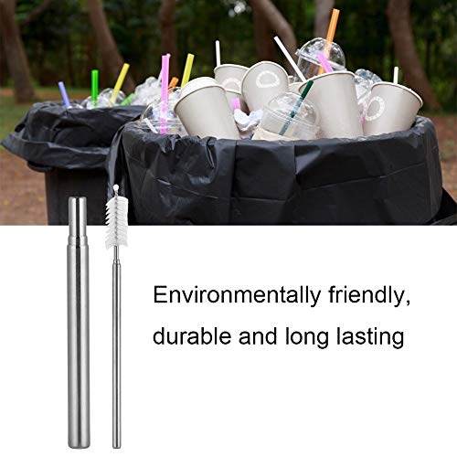 Portable Three Section Retractable Stainless Steel Reusable Straw Kit (#2) - Image 4