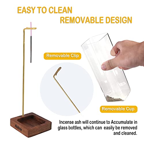 Aouloves Incense Holder For Sticks, Handmade Upside-Down Incense Burner, Wooden Ripple Incense Tray, For Meditation Yoga Spa Room Decor #TOP1