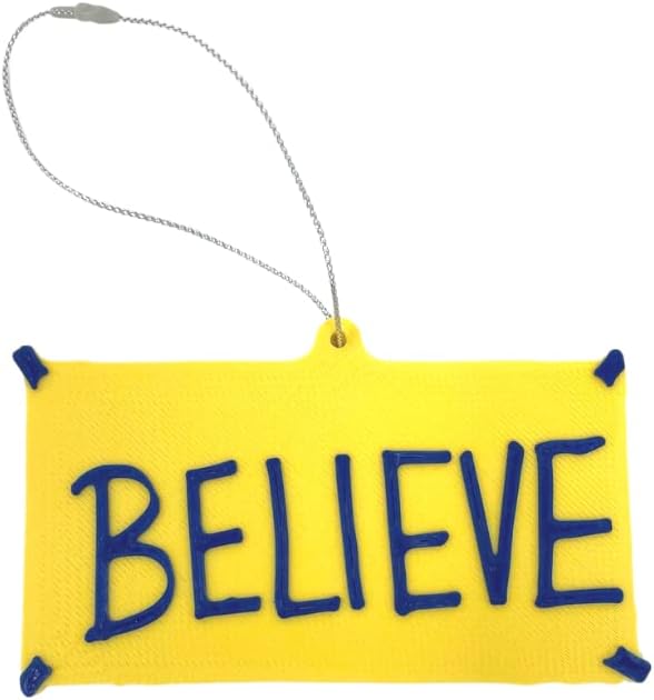 FRESHe Believe Christmas Ornament - Inspired by Coach Lasso - Believe Poster Replica - TV Merch Christmas Tree Decoration - 4” x 2” - Made in USA