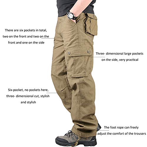 Lilychan Men's Lightweight Cargo Trouser Hiking Pants Army Combat Work Pants Casual Pants with 6 Pocket4