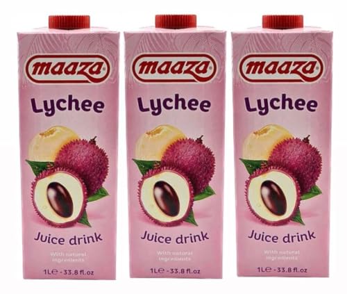 Maaza Lychee Juice 1 Litre | Pack of 3 | Natural Ingredients | Gluten Free | Vegan