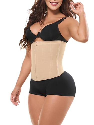 Salome Colombian Waist Cincher Fajas Colombianas Moldeadoras | Underbust Corset Waist Trainer for Women | Faja Corset Body Shaper Beige S