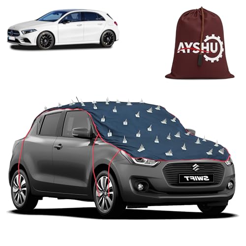 Image of AYSHU Water-Resistant Spike Car Cover for Mercedes Benz A-Class A 180 - Protects from Dogs, Monkeys, Dust, Sunlight & UV - Full Roof Universal Fit