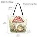 ZzWwR Fashion Extra Large Shoulder Tote Bag, Cute Frog Mushroom Spring Canvas Durable Daily Weekender Handle Bag Ideal for Gym Picnic Yoga Beach Travel Kitchen Market Grocery Shopping