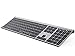 Multi-Device Bluetooth Keyboard, Jelly Comb Full Size Ultra Slim Rechargeable Wireless Bluetooth Keyboard Compatible for iPad, iPhone, MacBook, Android, Windows, iOS, Mac OS - Space Gray