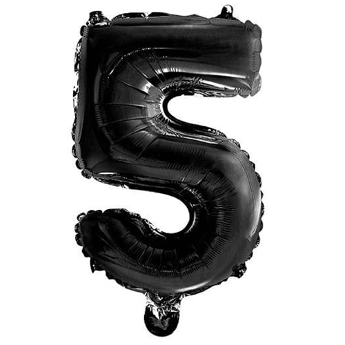 CABLEPELADO - Globo numero de cumpleaños - 45 cm - eventos - photocall - decoracion - numero 5 - color negro