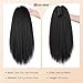 WIGNEE Kinky Straight Ponytail Extension for Black Women with Claw Clip and Drawstring - Yaki Ponytail, Fluffy Soft Full Yaki, Natural Black, 20 Inch